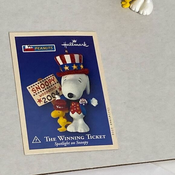 Hallmark Keepsake Peanuts The Winning Ticket Snoopy Woodstock Christmas Ornament - Picture 3 of 10